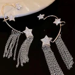 Jessica Bara Eloise Crystal Star Fringe Ear Cuff