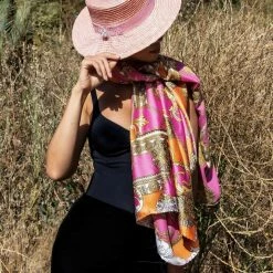 Summer Lovin' Colors Of Fashion Barocco Print Silk Scarf