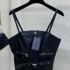 Birthday Suit Jessica Bara Anton Leather Zipper Crop Top