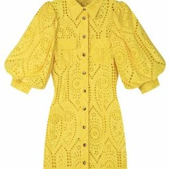 Jessica Bara Joey Collared Eyelet Mini Dress