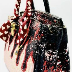 Anca Barbu Handpainted Flame Graffiti Handbag