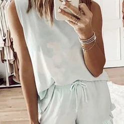 Jessica Bara Bailee Tie Dye Tank Top And Short Two Piece Set Reve Doll Essentials