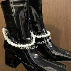 Reve Doll Essentials Jessica Bara Adaline Patent Leather Pearl Ankle Boots
