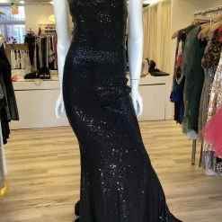 Jessica Bara Liz Sequin Open Back Gown
