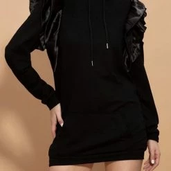 Jessica Bara Cecilia Ruffle Sleeve Sweatshirt Dress