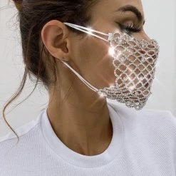 Accessories Nicki Rhinestone Scalloped Face Masks