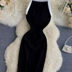 Reve Doll Essentials Jessica Bara Jada Knit Gold Button Mini Dress