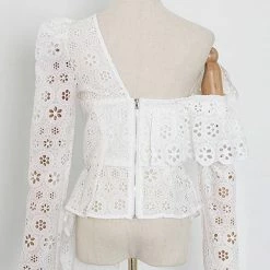 Jessica Bara Elizabith One Shoulder Eyelet Top Reve Doll Essentials