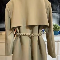 Jessica Bara Larza Long Lapel Belted Jacket