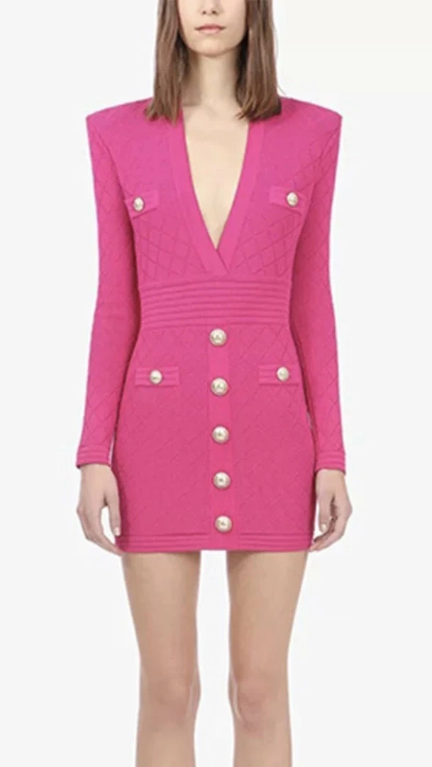 Jessica Bara Caroline Long Sleeve Bandage Dress