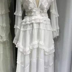 Influencer Style Jessica Bara Dawnelle Long Sleeve Cut Out Maxi Dress