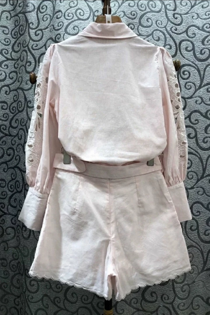 Jessica Bara Leia Embroidered Top And Short Two Piece Set Summer Lovin'