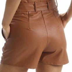 Reve Doll Essentials Commando Faux Leather Paperbag Short