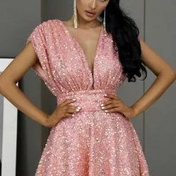 Jessica Bara Briella Sequin A-Line Mini Dress Birthday Suit