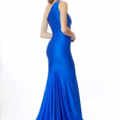 Atria One Shoulder Leg Slit Gown