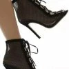 Reve Doll Essentials JESSICA BARA ALLEGRA LACE UP MESH HIGH HEEL BOOTIES