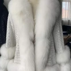 Jessica Bara Nakita Fur And Sequin Coat