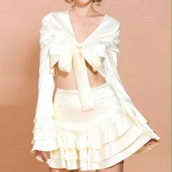 Summer Lovin' Jessica Bara Aviva Crop Top And Skirt Two Piece Set