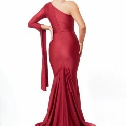 Atria One Shoulder Exaggerated Split Sleeve Gown The Event Shop