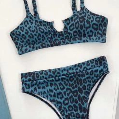 Poolside Essentials Jessica Bara Nico Printed High Waisted Bikini Set