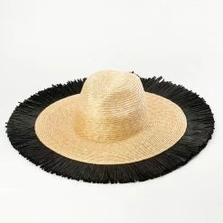 Jessica Bara Amabel Fringed Wide Brim Hat