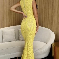 The Event Shop Jessica Bara Wyatt High Neck Sequin Bodycon Gown