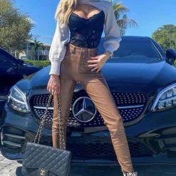 Jessica Bara Kingsley Turtleneck Knit Extreme Crop Top Kelsey Adams