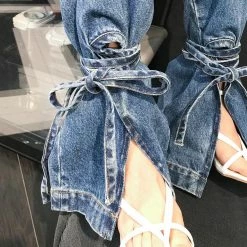 Jessica Bara Belinda High Waisted Tie Jeans Reve Doll Essentials