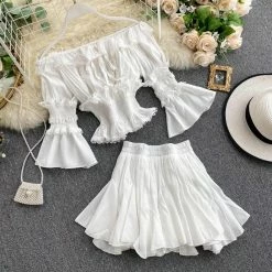 Jessica Bara Ollie Off The Shoulder Top And Skirt Two Piece Set