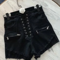 Jessica Bara Kole High Waisted Denim Shorts