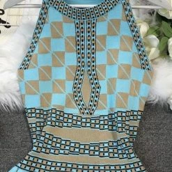 Jessica Bara Elliot High Neck Printed Midi Dress