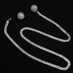 Jessica Bara Wynter Long Sleeve Tassel Ball Chain Dress