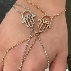 Jessica Bara Hamsa Evil Eye Finger Bracelet