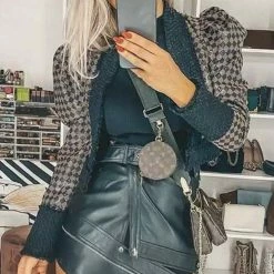 Reve Doll Essentials Jessica Bara Halley Leather Asymmetrical Mini Skirt