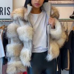 Jessica Bara Maritza Fur And Wool Jacket
