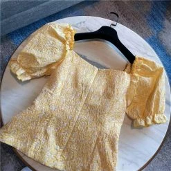 Influencer Style Jessica Bara Agnes Bowknot Puff Sleeve Top