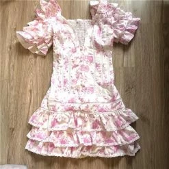 Influencer Style Jessica Bara Cooper Short Sleeve Ruffle Mini Dress