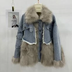 Jessica Bara Scarlett Denim & Fur Jacket