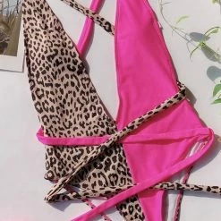 Influencer Style Jessica Bara Kendric Leopard Strappy Back Swimsuit