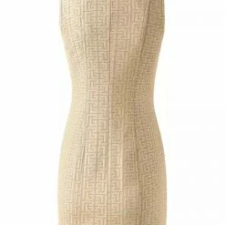 Jessica Bara Zehra Gold Button Blazer Dress