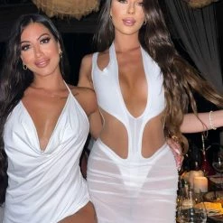 Influencer Style Jessica Bara Nova Cut Out Mesh Midi Dress