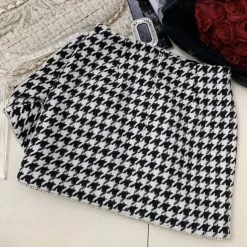 Jessica Bara Vicki Houndstooth Bow Mini Skirt