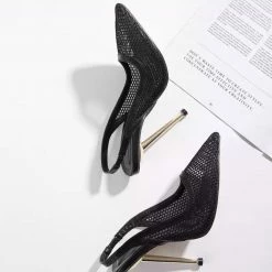 Jessica Bara Iman Fishnet Slingback Heels
