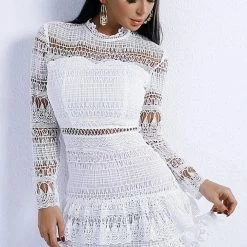Jessica Bara Marcel Long Sleeve Lace Mini Dress