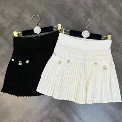 Jessica Bara Jesanna Gold Charm Pleated Skirt