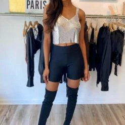 Jessica Bara King Chainmail Cropped Tank Top