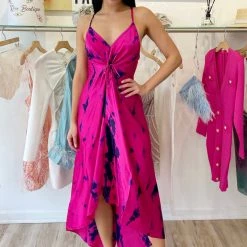 Summer Lovin' Colors Of Fashion Silk Tie Dye Maxi Dress