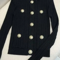 Jessica Bara Stacy Gold Button Knit Cardigan Reve Doll Essentials