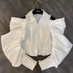 Jessica Bara Byron Puff Sleeve Button Up Shirt Summer Lovin'