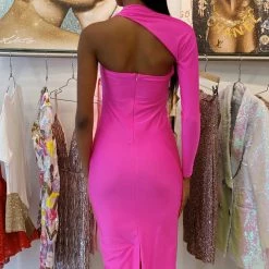 Jessica Bara Kacy One Shoulder Bodycon Midi Dress Birthday Suit